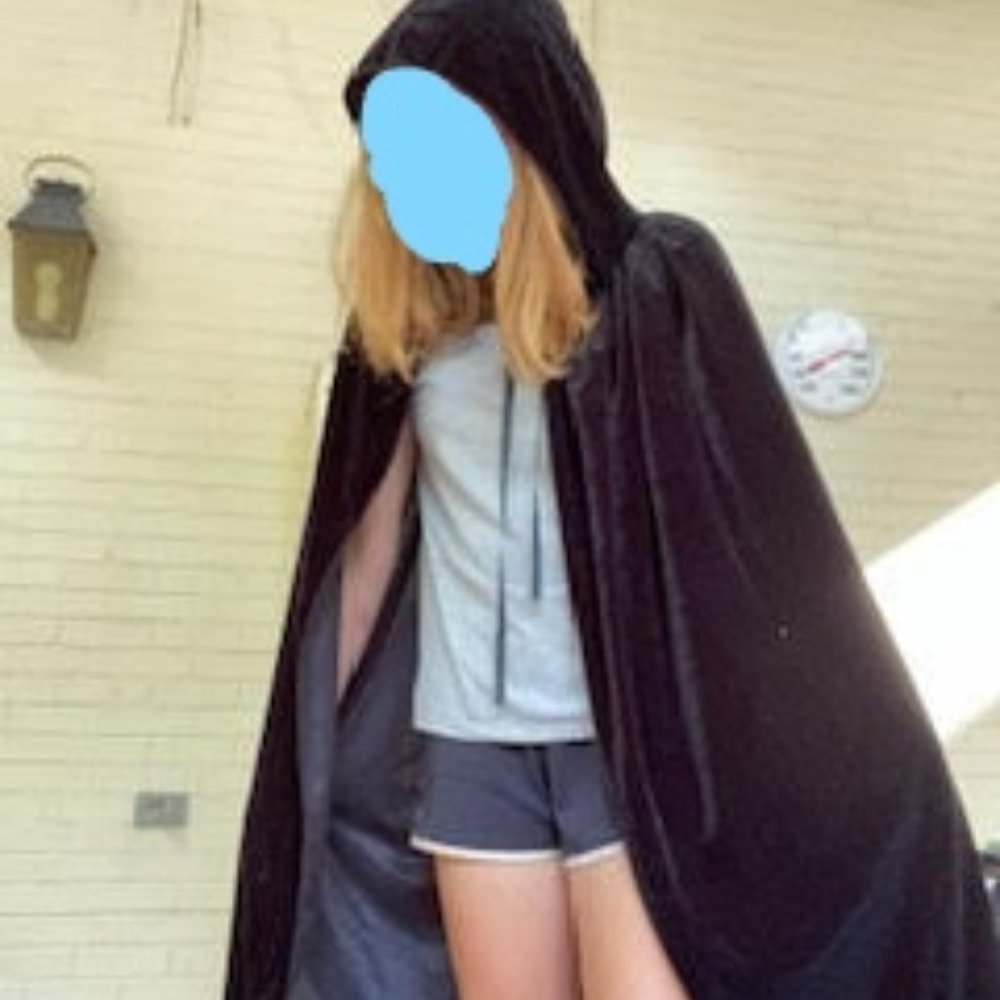 Black velvet fabric Cape/ cloak for halloween